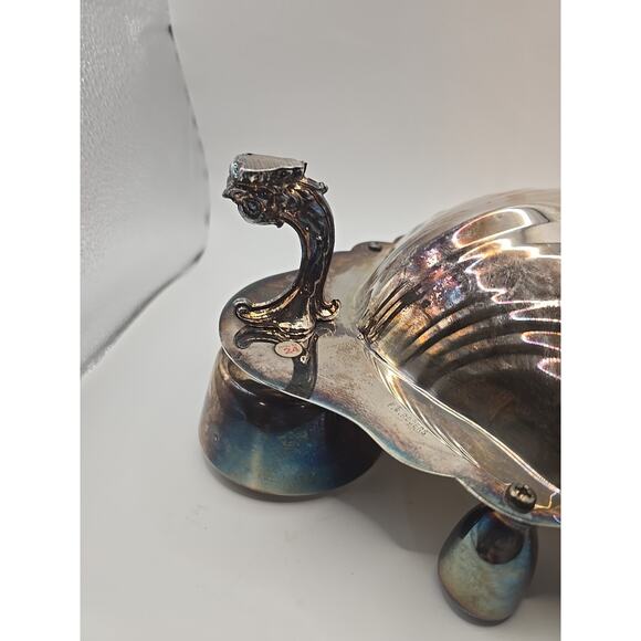 Vintage Silver Plate Bowl Dish Seafood Cocktail Serving Shell Footed F.B Rogers - Picture 5 of 6